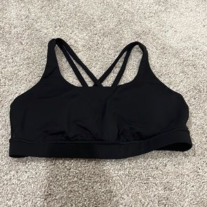 Lululemon black energy sports bra size 10. Barely worn